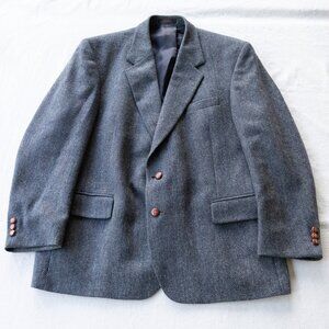 Vintage 80s Wool Suit Jacket Blazer | Dark Academia | Old Money